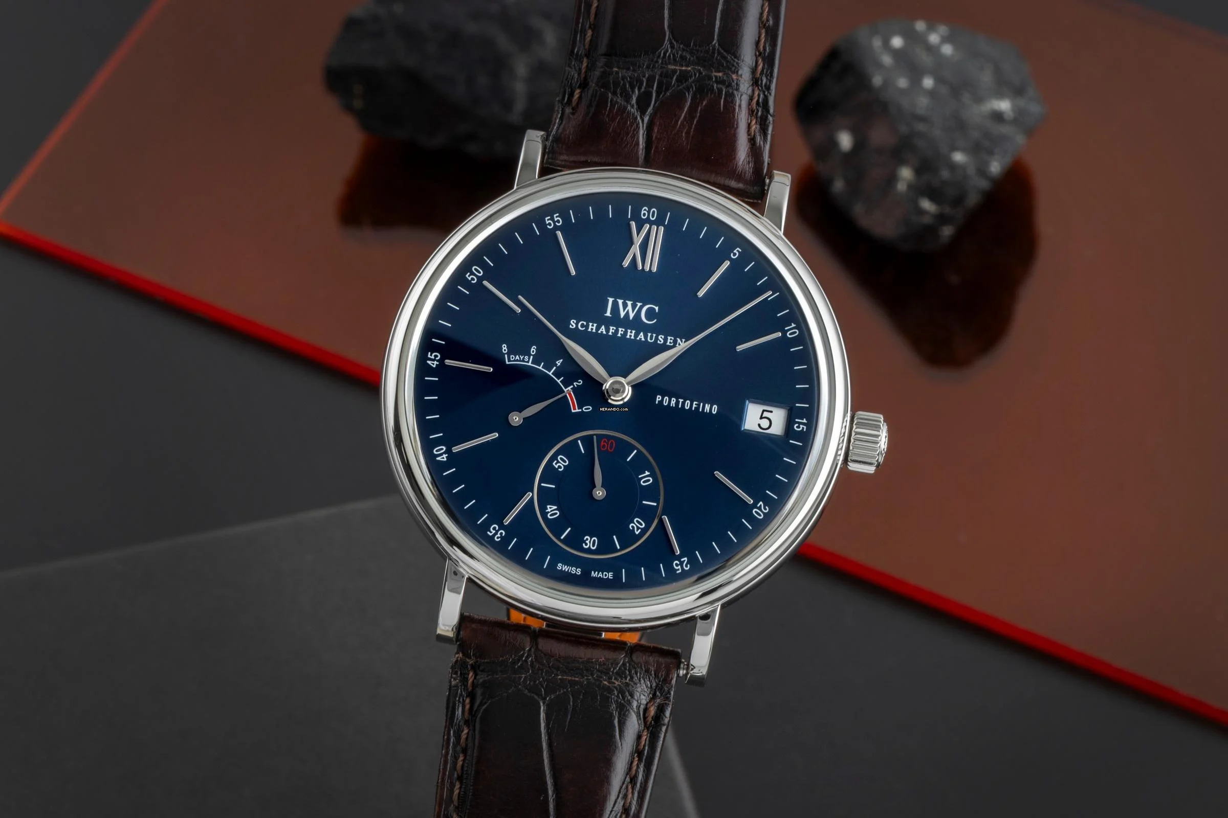 IWC Portofino Handaufzug 8 Days Edelstahl Handaufzug Herrenuhr Ref. IW510106