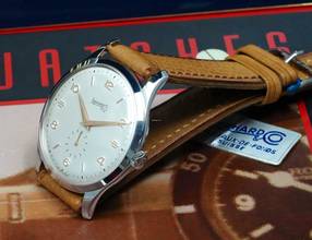 Thumbnail von Eberhard & Co. NOS 1950'S OVERSIZE STEEL 38MM CALATRAVA RARE VINTAGE