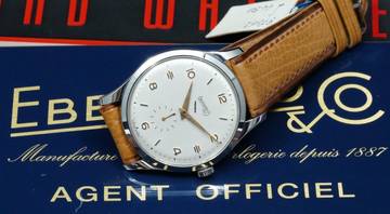 Thumbnail von Eberhard & Co. NOS 1950'S OVERSIZE STEEL 38MM CALATRAVA RARE VINTAGE