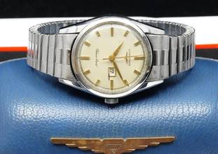 Thumbnail von Longines SILVER ARROW WITH RARE ORIGINAL BOX AND BRACELET 9104 VINTAGE