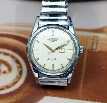  Longines SILVER ARROW WITH RARE ORIGINAL BOX AND BRACELET 9104 VINTAGE 