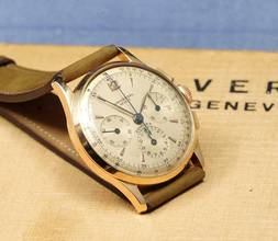 Thumbnail von Universal Genève Compax 18K PINK GOLD 1950'S COMPAX CHRONOGRAPH RARE VINTAGE