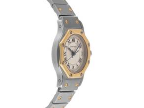 Thumbnail von Cartier Santos Octagon PM kleines Modell Ref.187903 1996 original Box sehr gut Vintage Santos Octagon PM kleines Modell