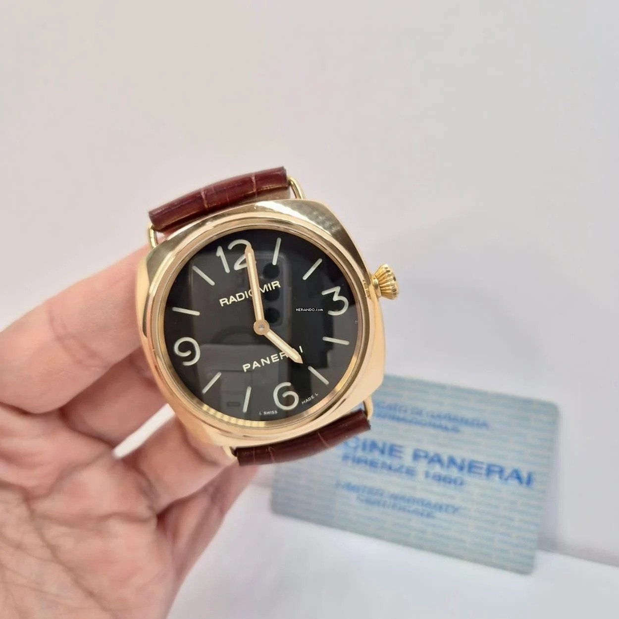 Panerai Radiomir Ouro Rosé 45mm Corda Completo