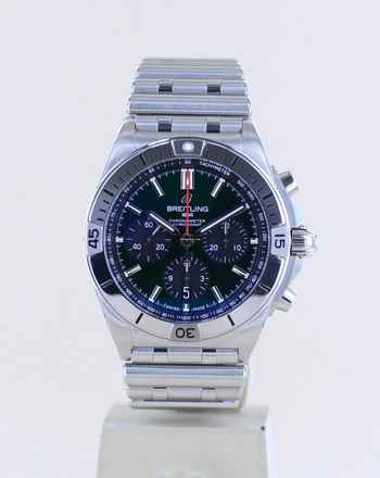  Breitling Chronomat 42 Chronograph 42 mm Bentley British Racing green B+P Stahlband 