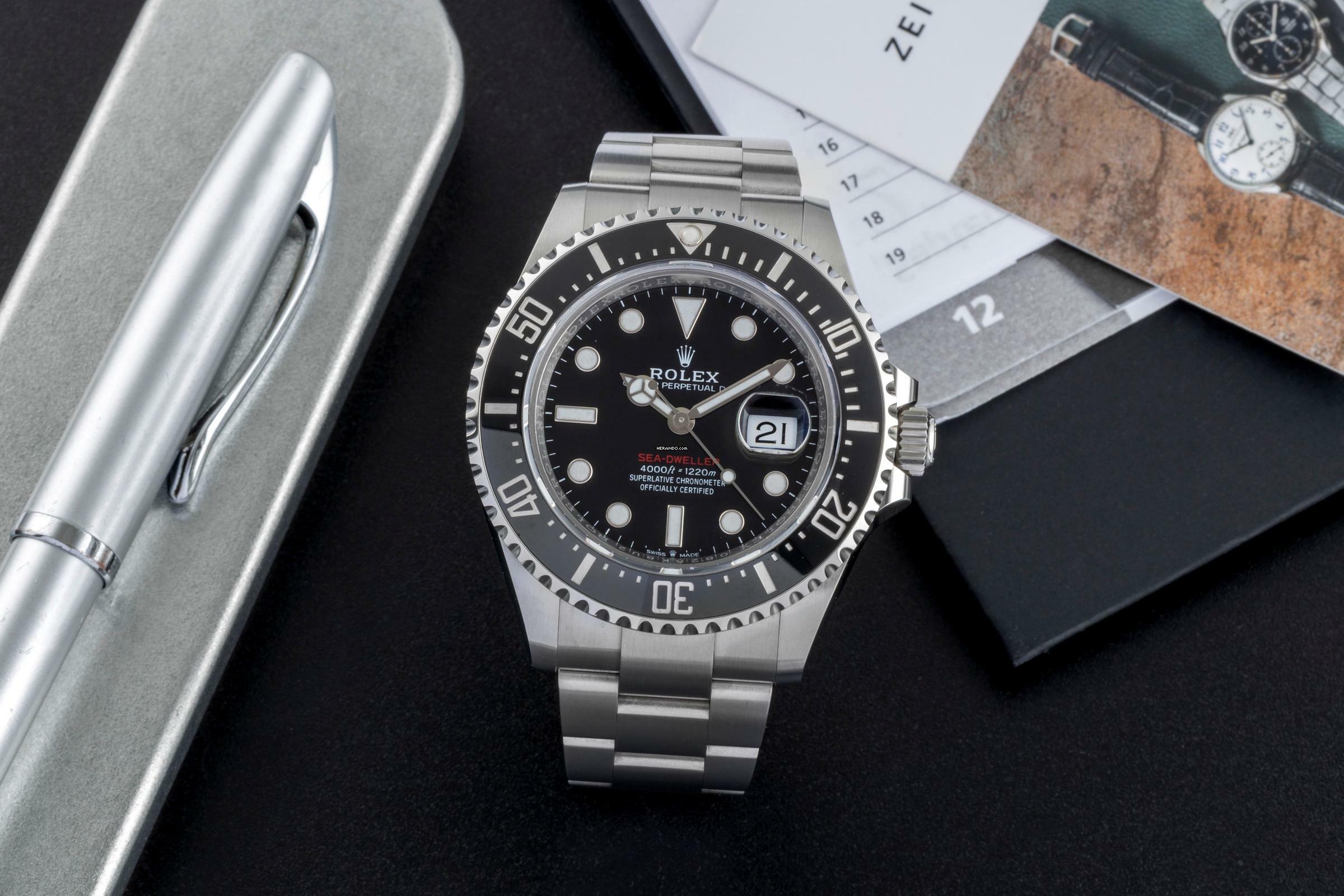 Rolex Sea-Dweller Single Red Edelstahl Herrenuhr Ref. 126600