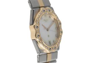 Thumbnail von Chopard St. Moritz Stahl / Gold MOP Diamanten Medium Size Ref. 8023 B&P 1985 Klassiker