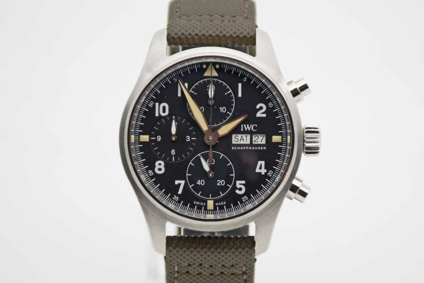IWC Fliegeruhr Spitfire Chronograph Pilot Chronograph Spitfire 41 mm perfekte Uhr mit neuem Service