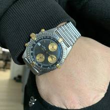 Thumbnail von Breitling Chronomat 81950 chronograph matte black dial steel Full Set Full Set