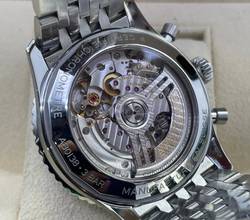Thumbnail von Breitling Navitimer 1 B01 Chronograph 43mm 2 Straps Steel and Leatherband with folding clasp FULL SET WITH BOX & PAPERS like NEW year: 2023 Silver Dial