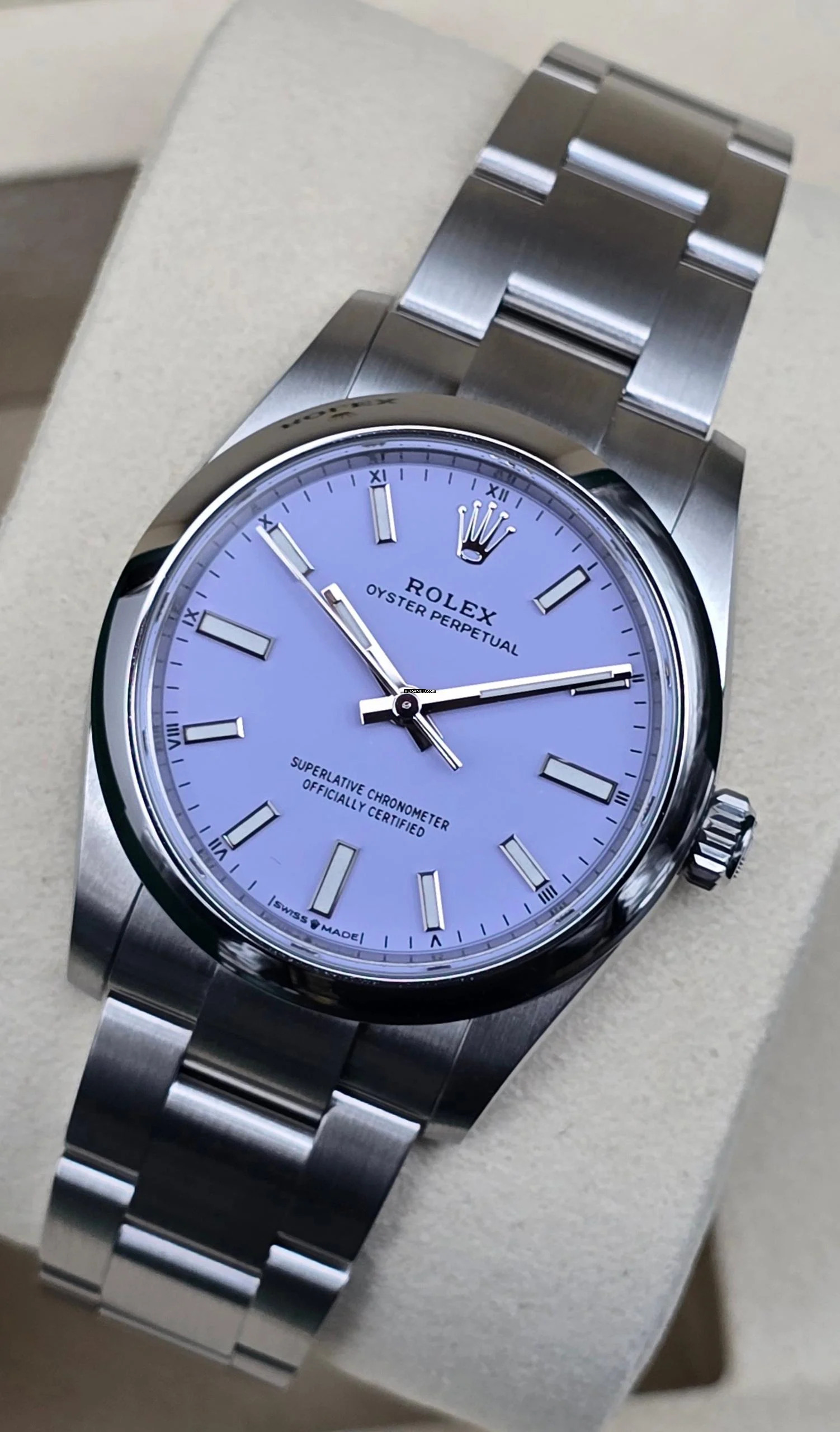 Rolex Oyster Perpetual 34 34mm 124200-0008 Lavender dial Unworn/New Condition Full Set 11-2025
