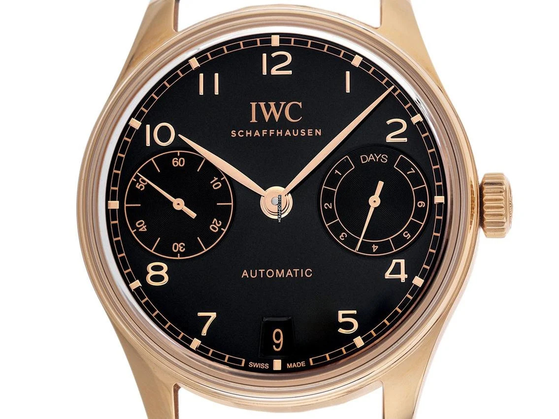 IWC Portugieser Automatik Ref.IW501707 2024 Full Set Ungetragen Portugieser Automatic 18kt Roségold Krokoleder Faltschließe 128g
