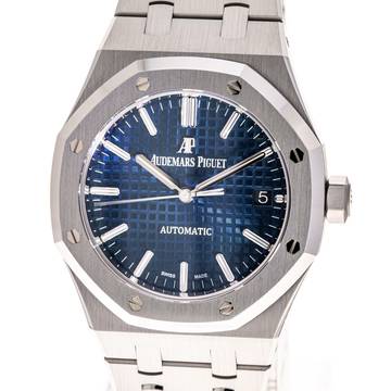  Audemars Piguet Royal Oak Selfwinding 37 Blue – 15450ST.OO.1256ST.03 – like NEW – 2018 Full Set 