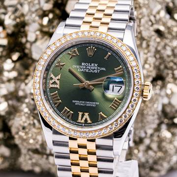  Rolex Datejust 36 Green Diamond – 126283RBR – like NEW – 2019 Full Set Lc100 