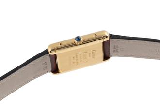 Thumbnail von Cartier Tank Vermeil LC GM Wood Spiderweb Dial Handaufzug Medium Size Ref. 6