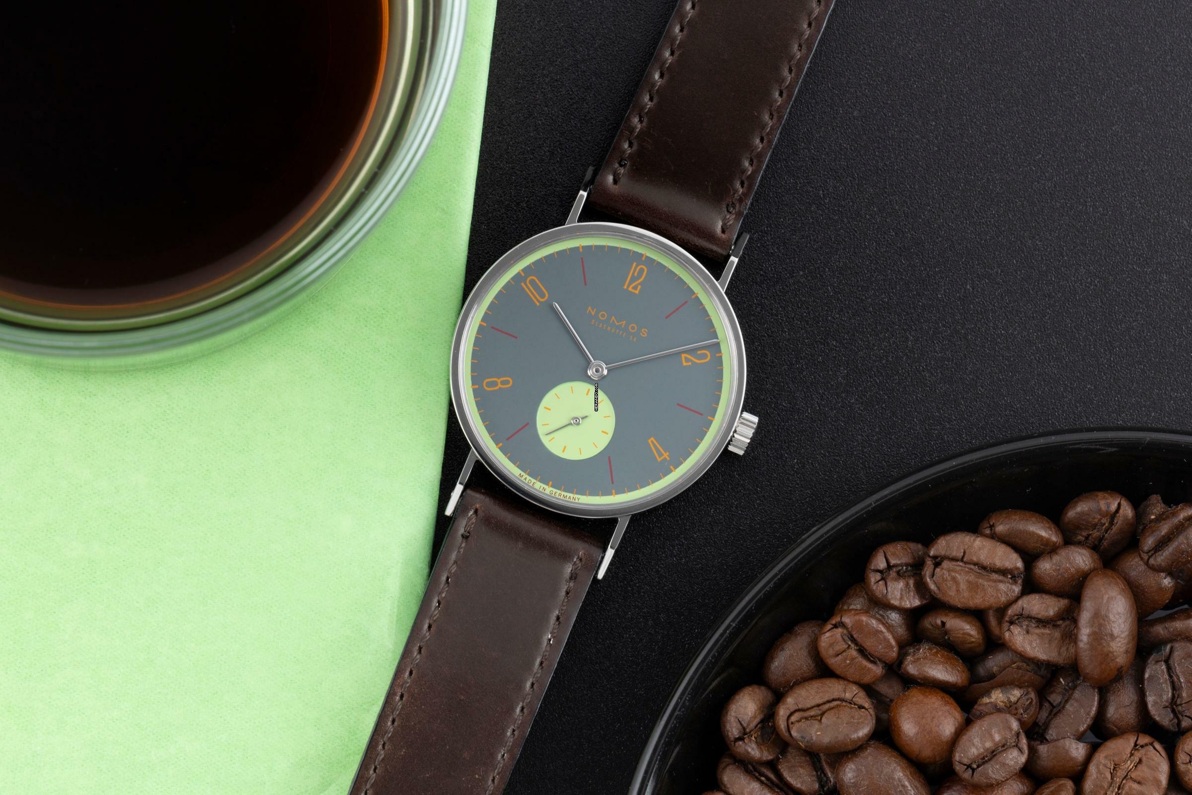 NOMOS Tangente Super 30 Feldmausgrau Stahl Handaufzug Limited B&P 2004