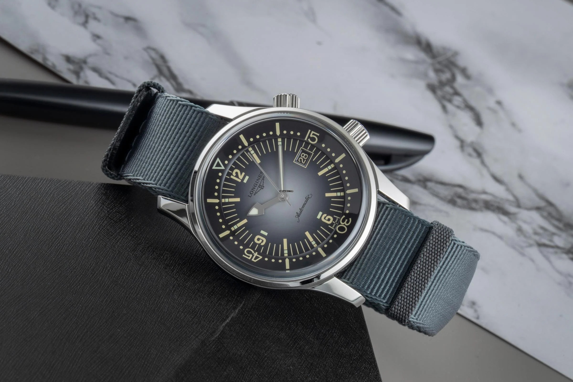 Longines Legend Diver Stahl Automatik Herrenuhr Ref. L3.774.4.70.2 B&P 2025