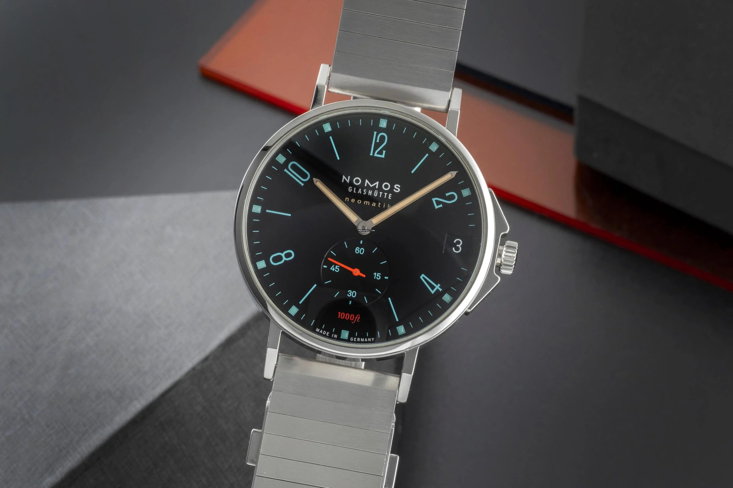 NOMOS Tangente Neomatik Sport Stahl Automatik Herrenuhr Ref. 581 Box & Papiere 2019