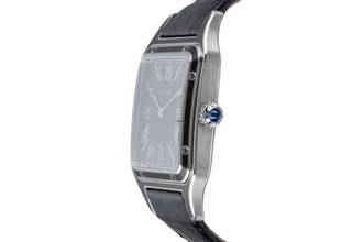 Thumbnail von Cartier Santos Dumont Black Lacquer Handaufzug Herrenuhr Ref. WSSA0046 B&P 2024