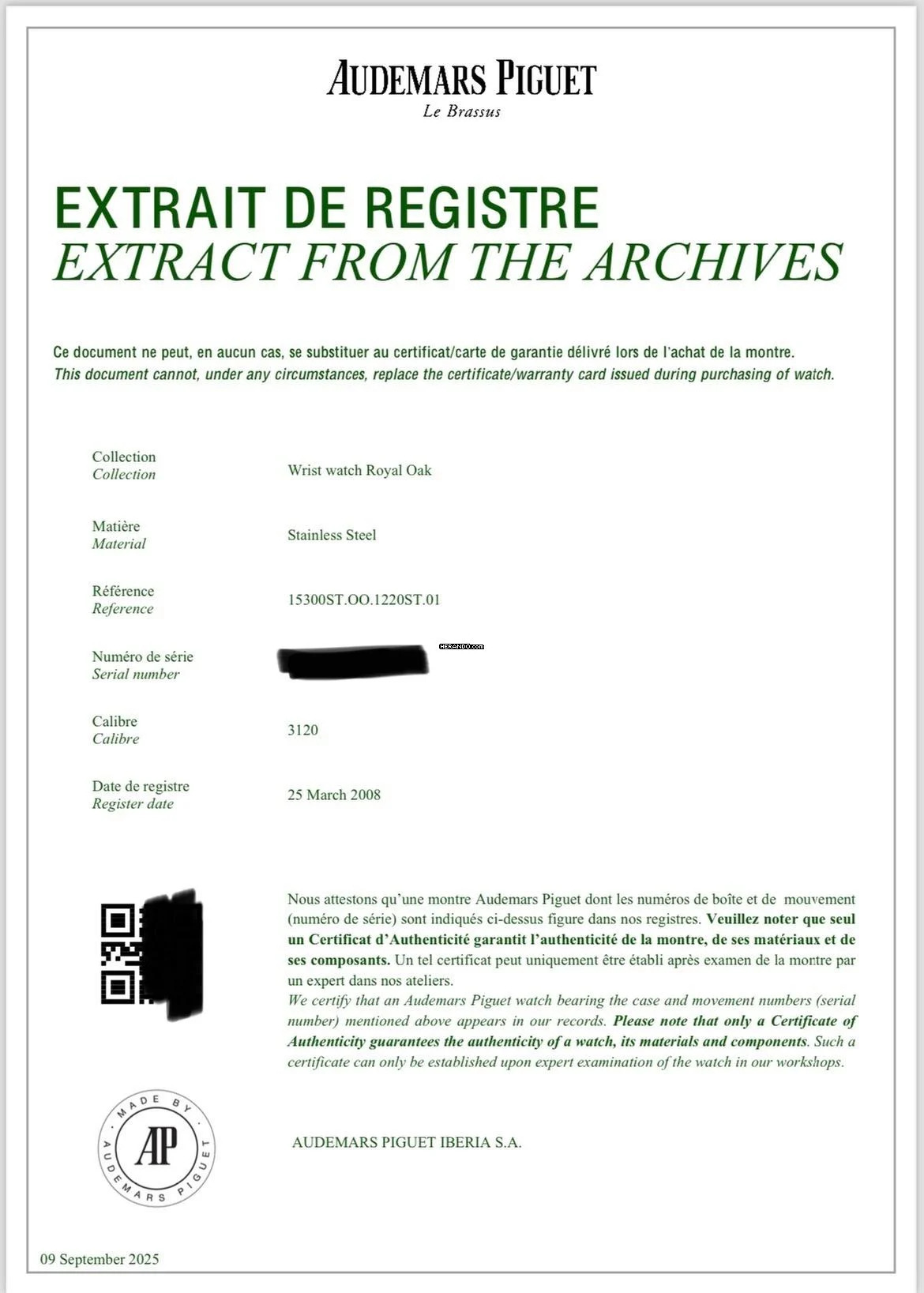 Audemars Piguet Royal Oak Selfwinding 39mm (TOP CONDITION White Dial) +EXTRACT PAPERS from AP + Service Invoice AP Vienna (RO&RO)