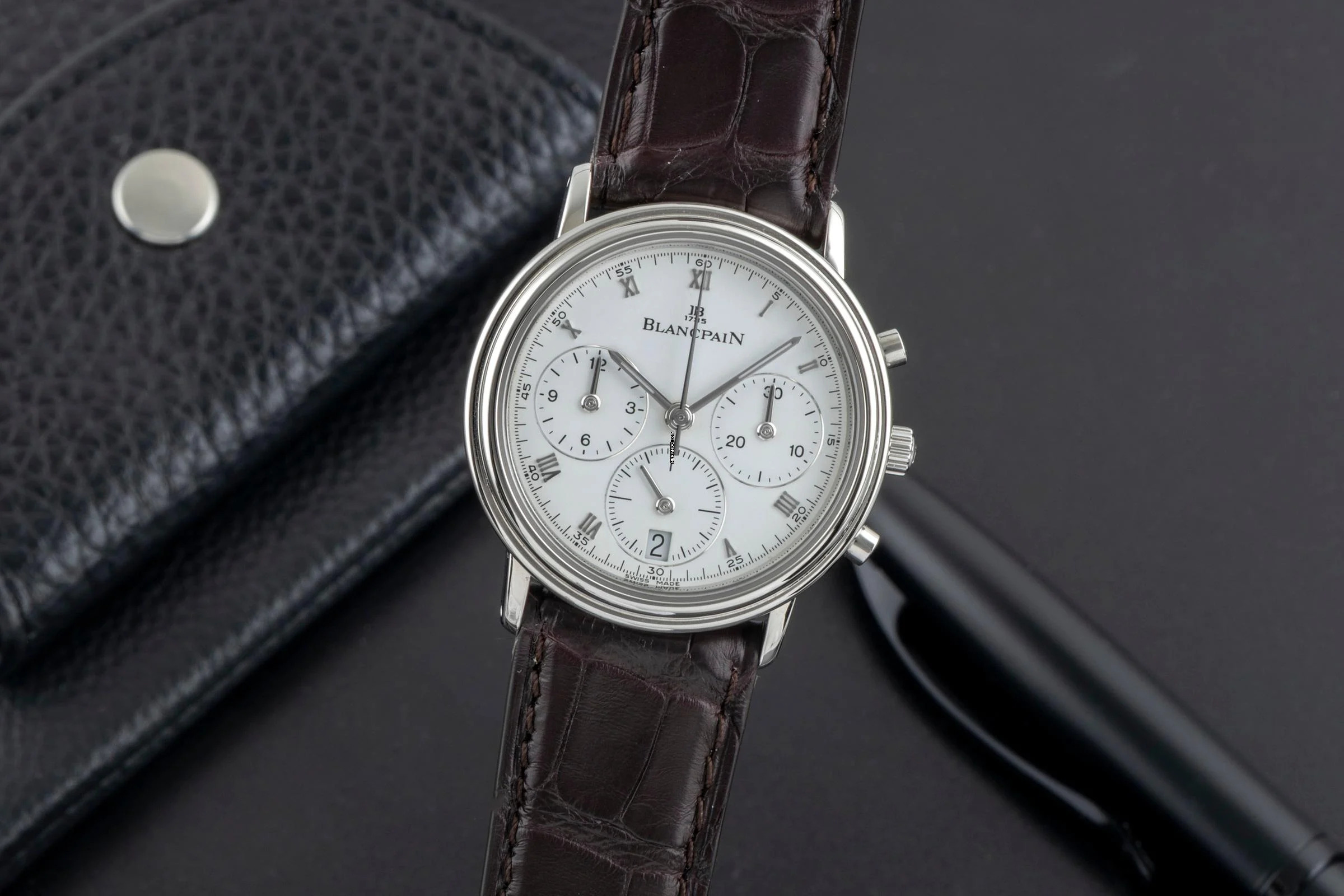 Blancpain Villeret Chronograph Stahl Automatik Herrenuhr Ref. 1185-1127