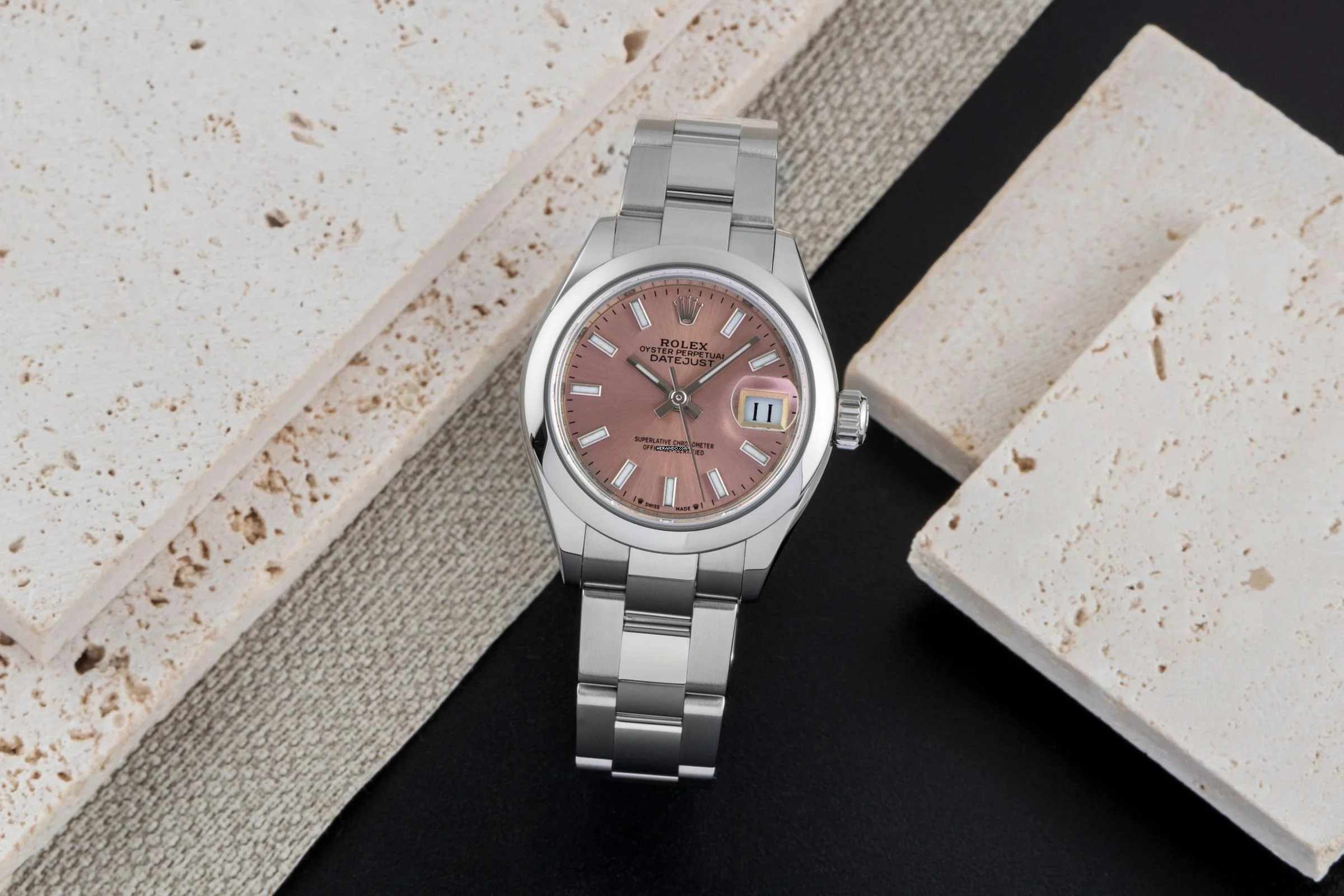 Rolex Lady-Datejust 28 Pink Dial Automatik Damenuhr Oyster Perpetual Ref. 279160 B&P