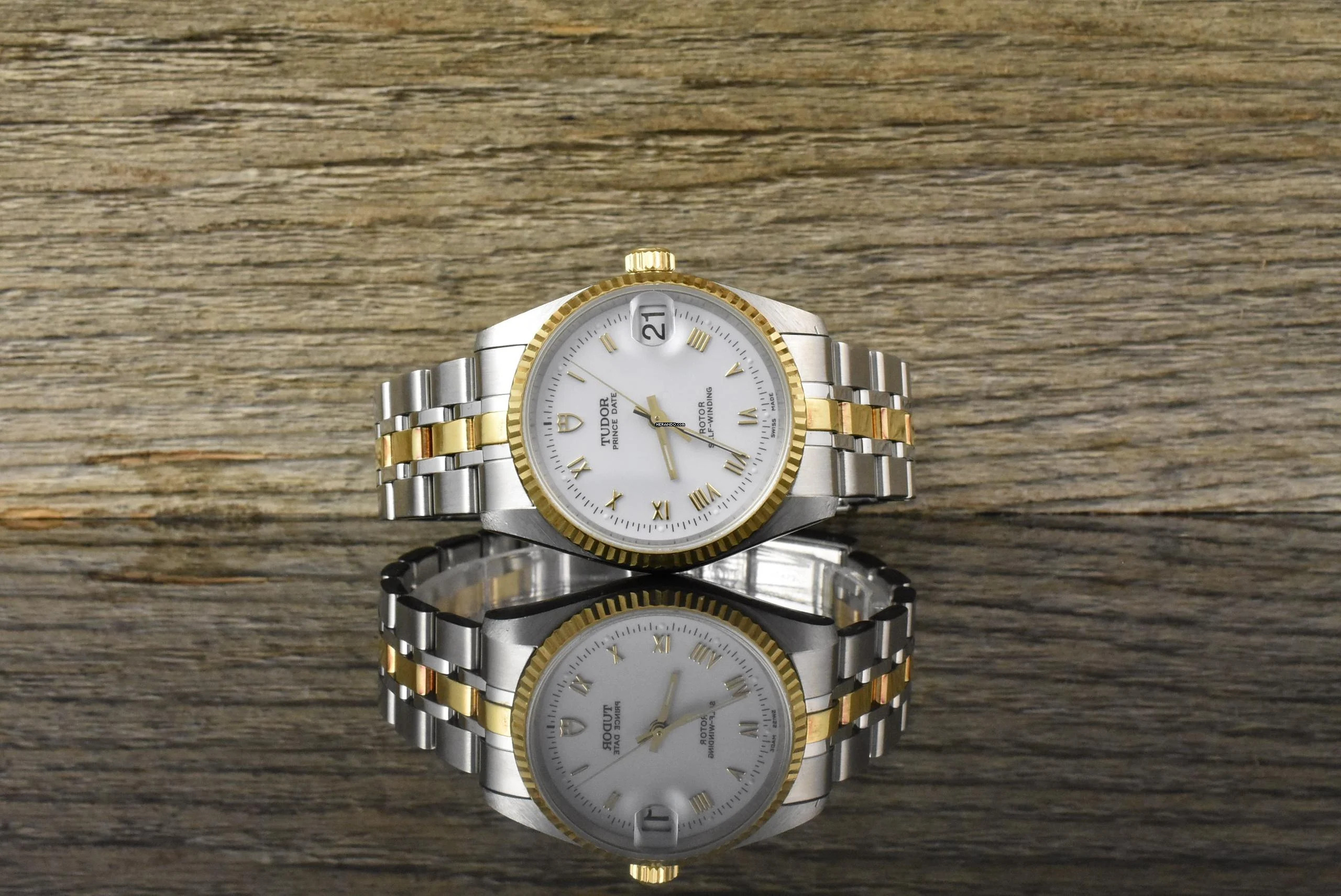 Tudor Prince Oysterdate 72033 unpoliert Stahl / Gold Automatik
