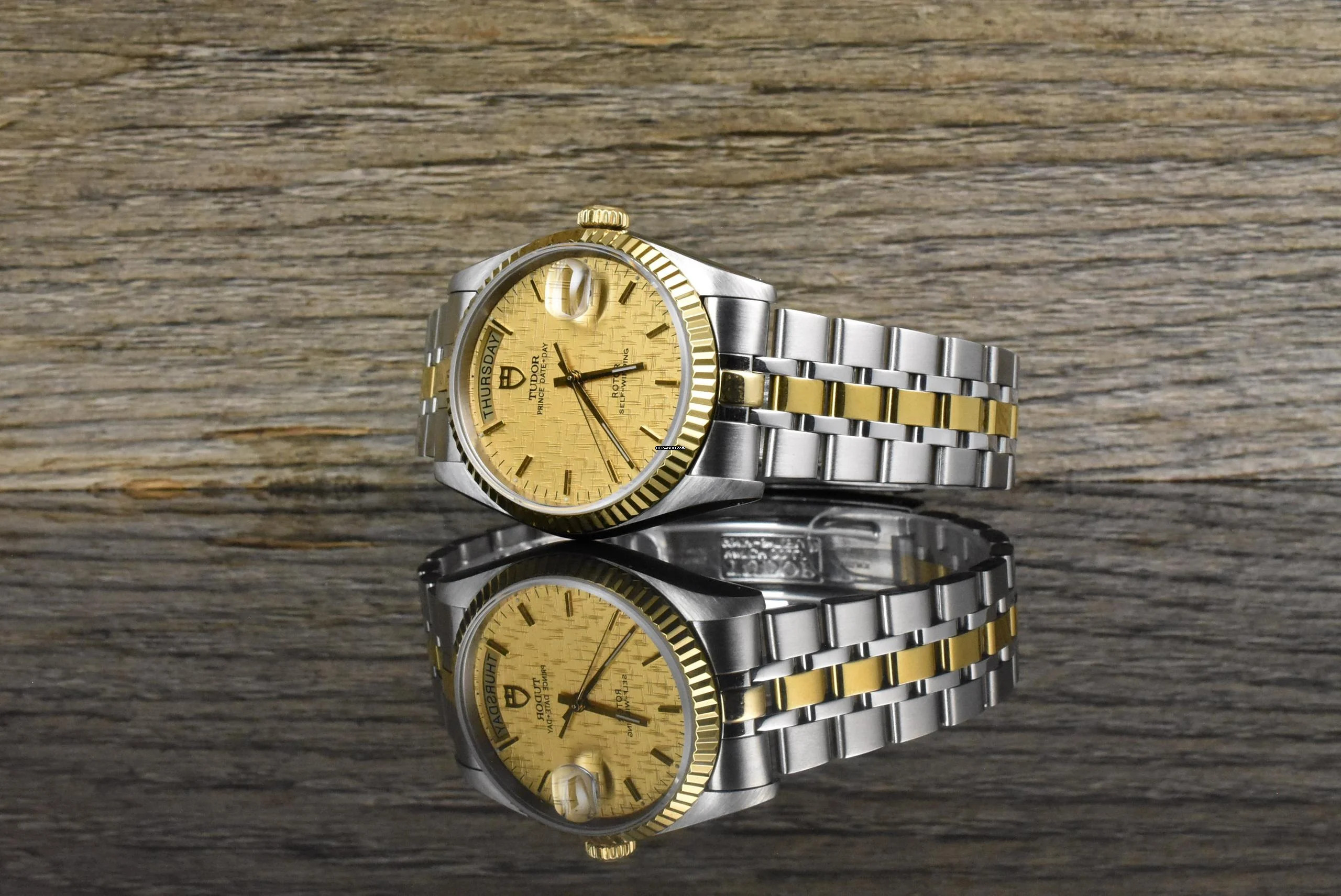 Tudor Prince Date Day 76213 Automatik Stahl / Gold - Linen Dial - 2016