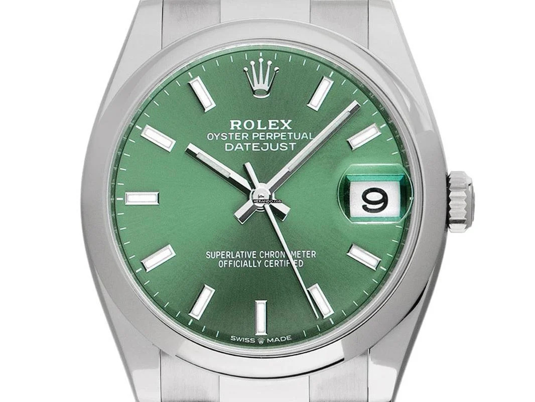 Rolex Datejust 36 Ref.126200 2023 Full Set wie Neu Datejust Green Dial