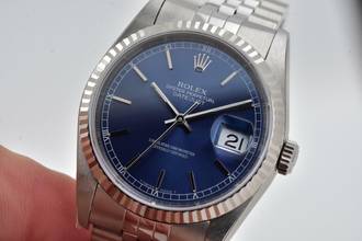 Thumbnail von Rolex Datejust 36 Oyster Perpetual Datejust 16234 Blue Dial Rolex Service 10/2025 LC400
