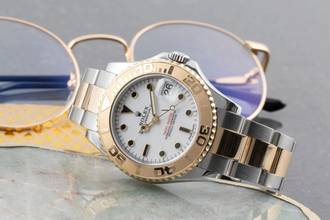 Thumbnail von Rolex Yacht-Master White Dial Stahl Gold Automatik Herrenuhr 168623