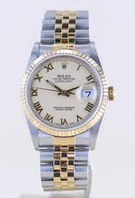 Thumbnail von Rolex Datejust 36 Saphirglas Ivory roman dial Jubiléband Stahl Gold 16233 Klassiker