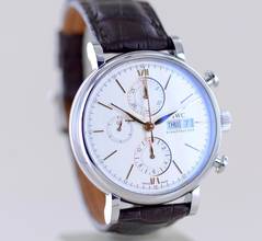 Thumbnail von IWC Portofino Chronograph Golden Hands silver Dial Dresswatch 42mm B+P Top