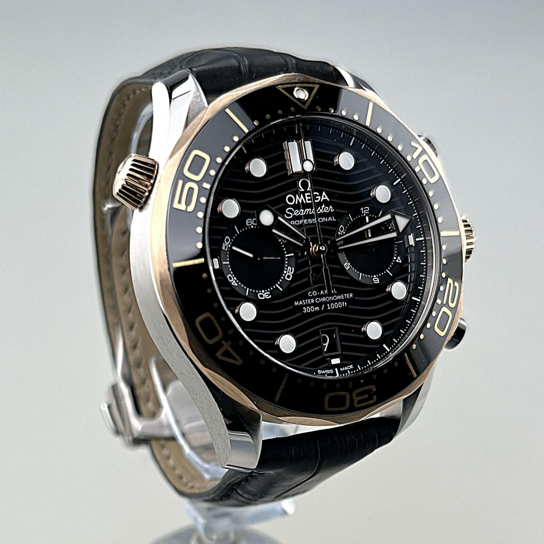 Omega Seamaster Diver 300 M Professional Diver am Original Omega Lederarmband mit Faltschließe neuwertig Full Set zzgl. Omega Kautschukarmband mit Dornschließe neu