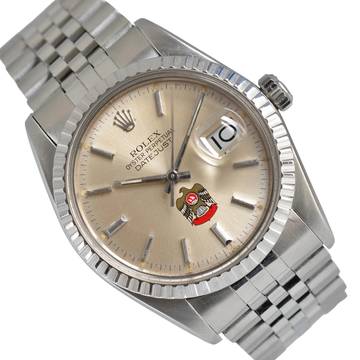  Rolex Datejust 36 16030 Military by UAE Quraysh Hawk dial Full Set 1982 Full Set 