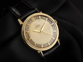 Thumbnail von Omega Classic Türler Vintage Ref.2849 1953 original Box sehr gut Vintage Türler Vintage 18kt Gelbgold Krokoleder