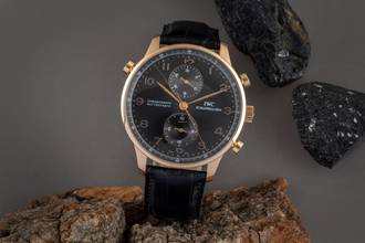 Thumbnail von IWC Portugieser Chronograph 18k Rotgold Handaufzug Herrenuhr Ref. IW371210 B&P