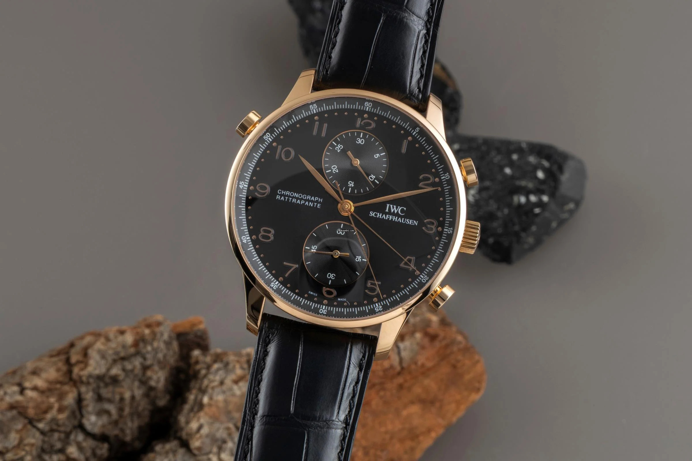 IWC Portugieser Chronograph 18k Rotgold Handaufzug Herrenuhr Ref. IW371210 B&P