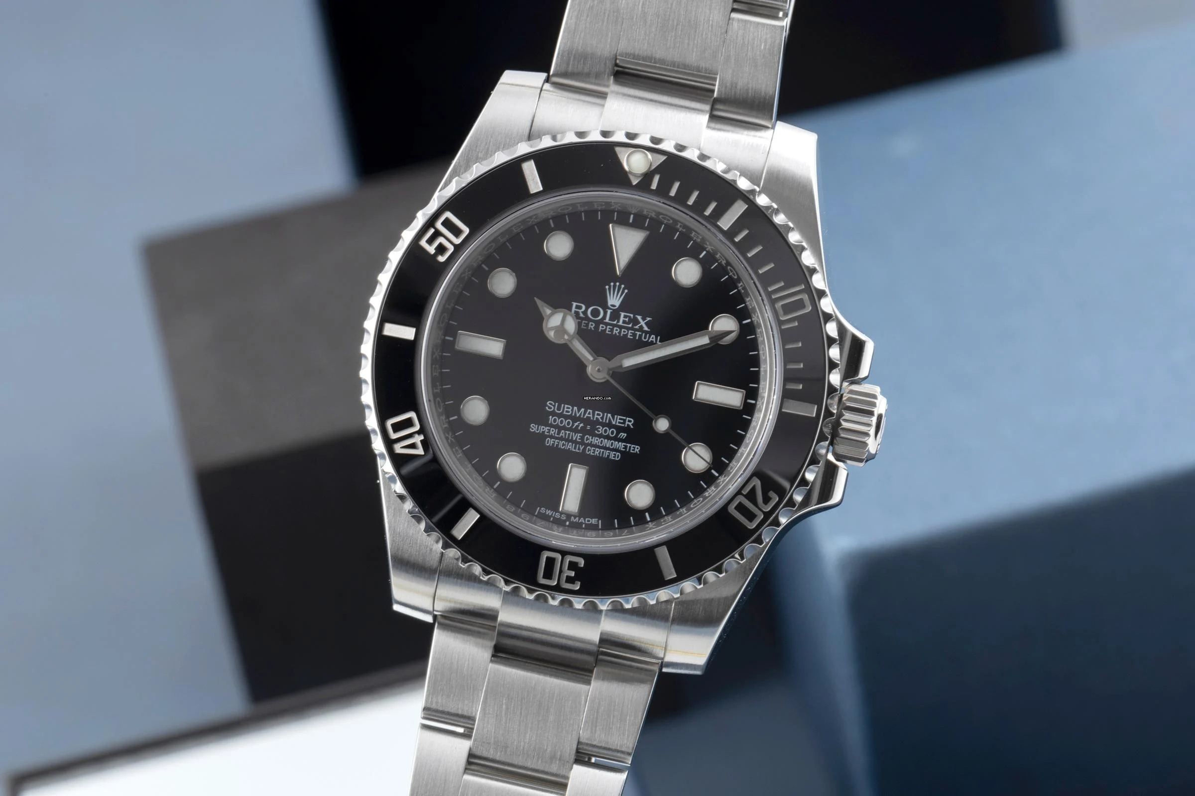 Rolex Submariner (No Date) Stahl Automatik Herrenuhr Ref. 114060 B&P 2015