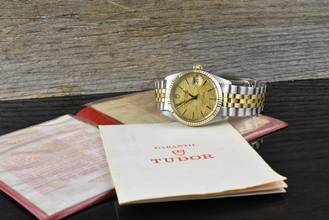 Thumbnail von Tudor Prince Oysterdate 75203 by Rolex Automatic Gold Linen Dial Tritium 1983