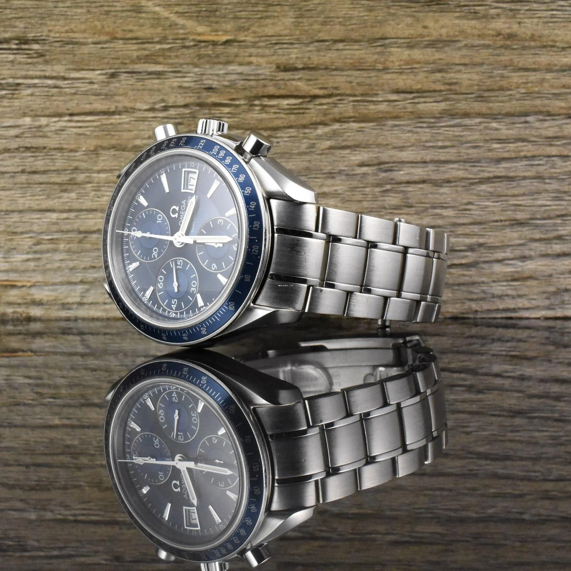 Omega Speedmaster Date 321280 Blue Dail Chronograph Automatik