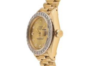 Thumbnail von Rolex Lady-Datejust Ref.6917 1980 Box&Beschreibung sehr gut Vintage Datejust Lady 18kt Gelbgold Diamanten 78g