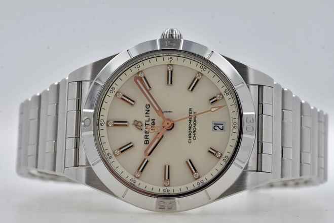  Breitling Chronomat 36 Silver Diamond Dial A10380101A2A1 