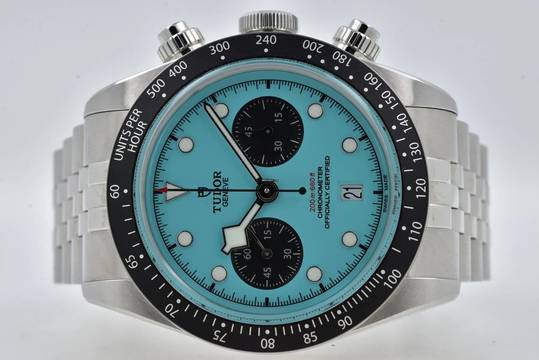  Tudor Heritage Black Bay Chronograph 79360N Tiffany Flamingo Blue Dial 