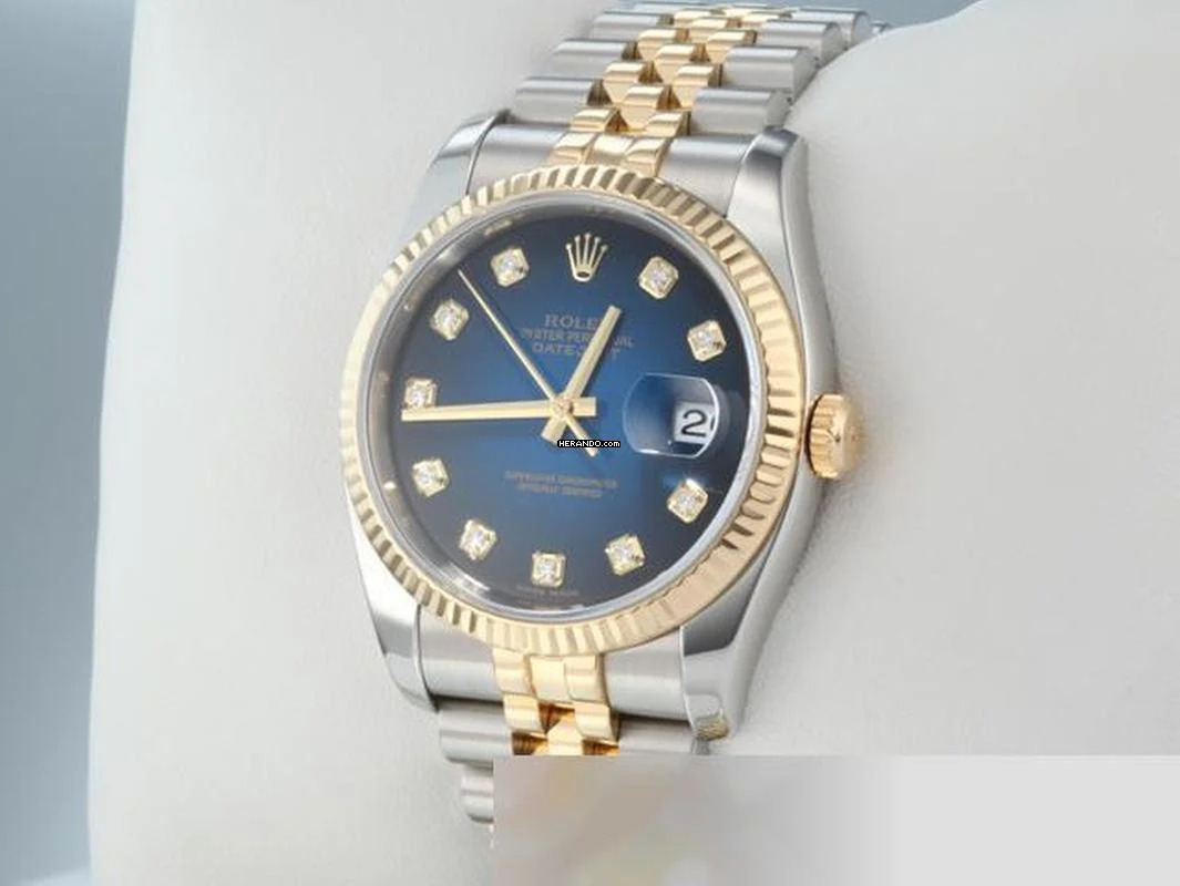 Rolex Datejust 36 36mm 116233 Diamanten Stahl Gelbgold 750 Automatik Stainless Steel 18kt Yellow Gold Jubilé-band Chronometer Oyster