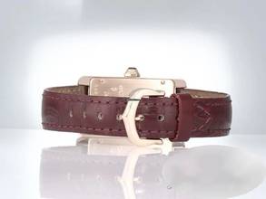 Thumbnail von Cartier Tank Américaine Rosegold 750 2015 Lederband W2607456 Damen 18kt Rose Gold