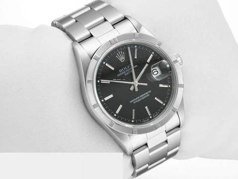  Rolex Lady-Datejust Date Edelstahl 34mm Edelstahl 15210 2006 Damen Herren Datejust Stahl Stainless Steel Oyster-band Chronometer Black Dial 