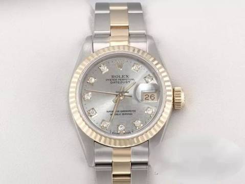  Rolex Lady-Datejust Edelstahl Gelbgold 750 Diamanten Automatik Stainless Steel 18kt Yellow Gold Oyster-band Chronometer 