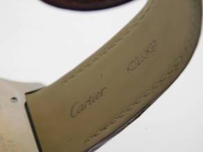 Thumbnail von Cartier Santos 100 XL 38 x 51 mm im Top Zustand mit Etui und original Krokoband Stahl Gold Neues Original Cartier Krokoband und Faltschließe