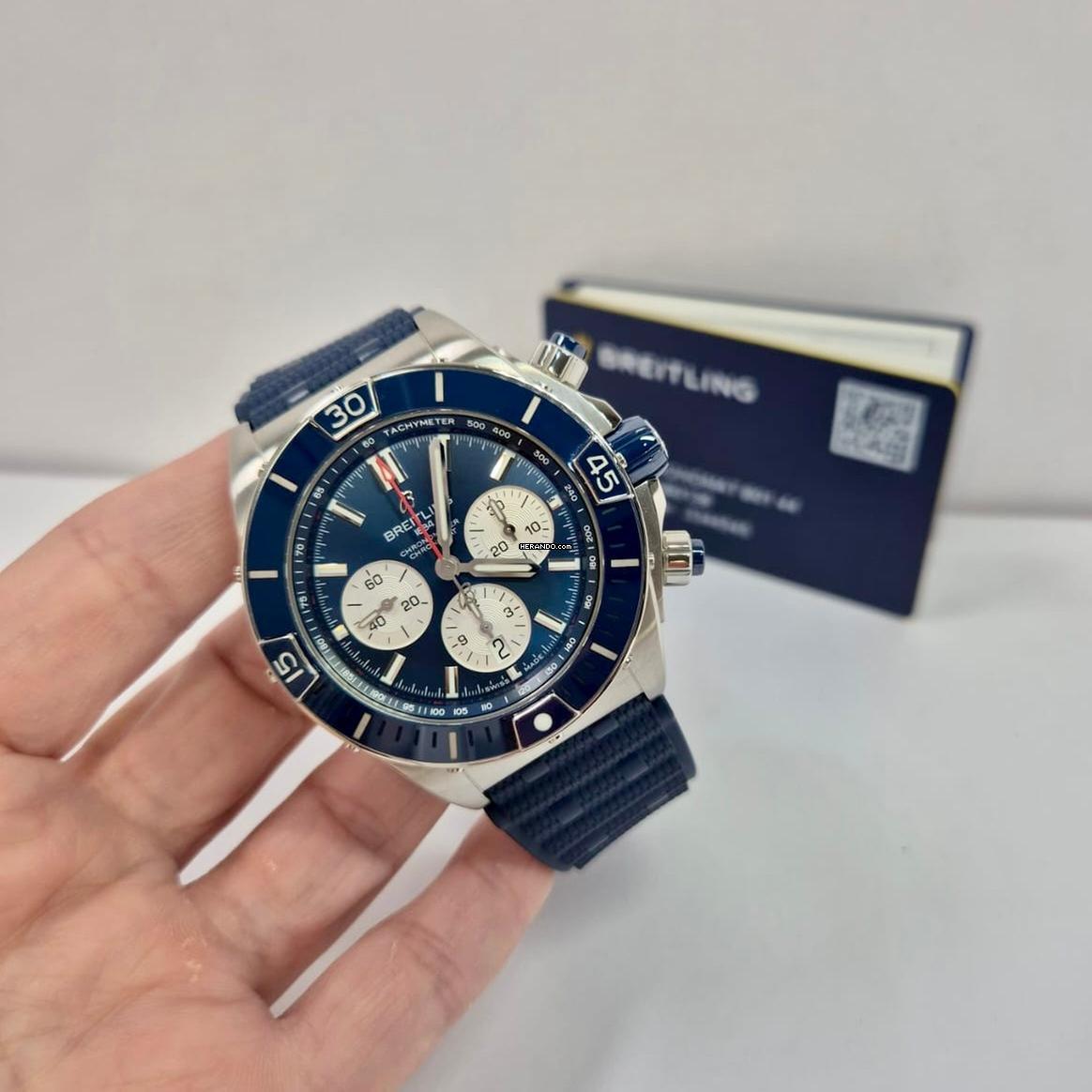 Breitling Chronomat Super Chronomat B01 44mm Blue Cerâmica Automático Completo